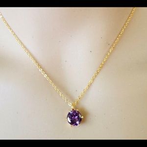 Kate Spade Amethyst colored crystal/gold necklace